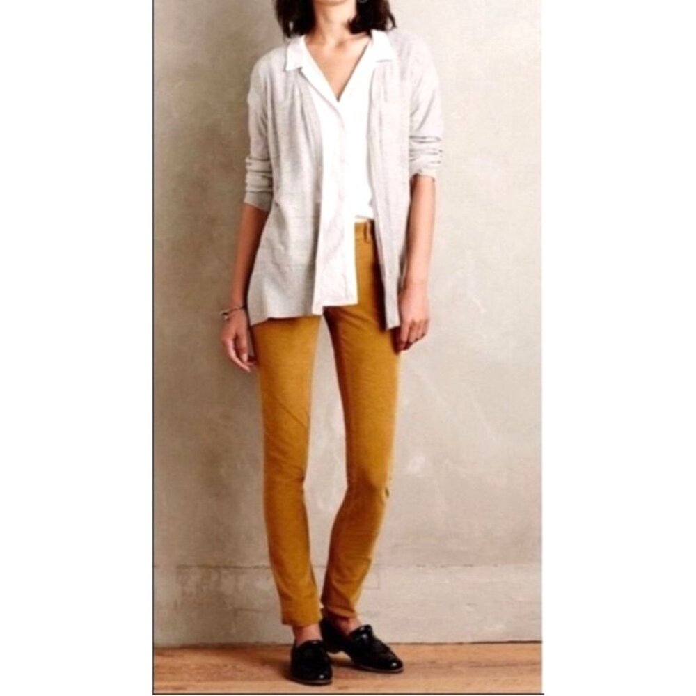 Antrhopologie Pilcro and The Letterpress Serif Corduroy Pants Yellow Mustard 29